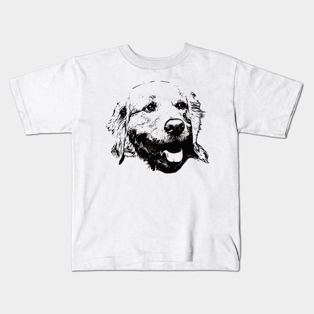 Golden Retriever Face Design - A Golden Christmas Gift Kids T-Shirt by DoggyStyles